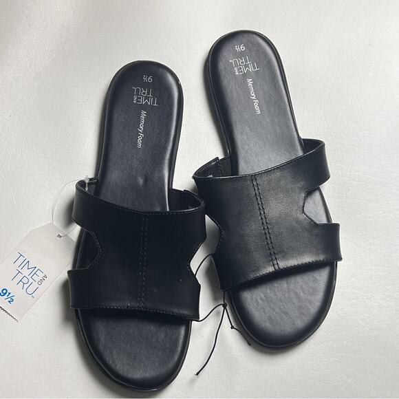 Time and Tru Women's Slip On Low Heel Sandals NWT Sz 9.5 - Picture 1 of 9